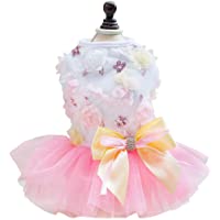 Pet Small Dog Dress Puppy Lace Princess Tutu Falda Traje de Verano Rosa L